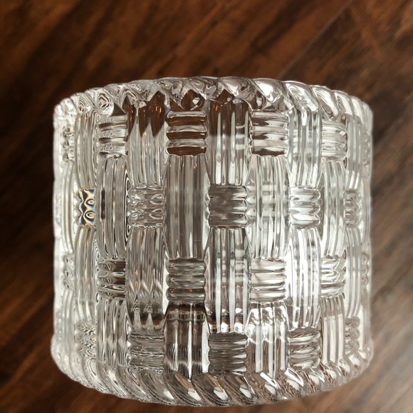 Tiffany & Co. Accents Tiffany Co Set Of 2 Lead Crystal Basket Weave
